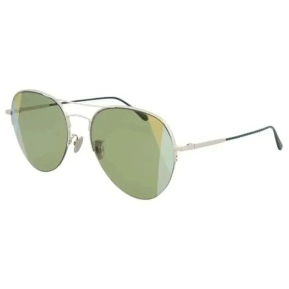 Bottega Veneta Unisex Sunglasses - Silver Metal Aviator Frame | BV0247S